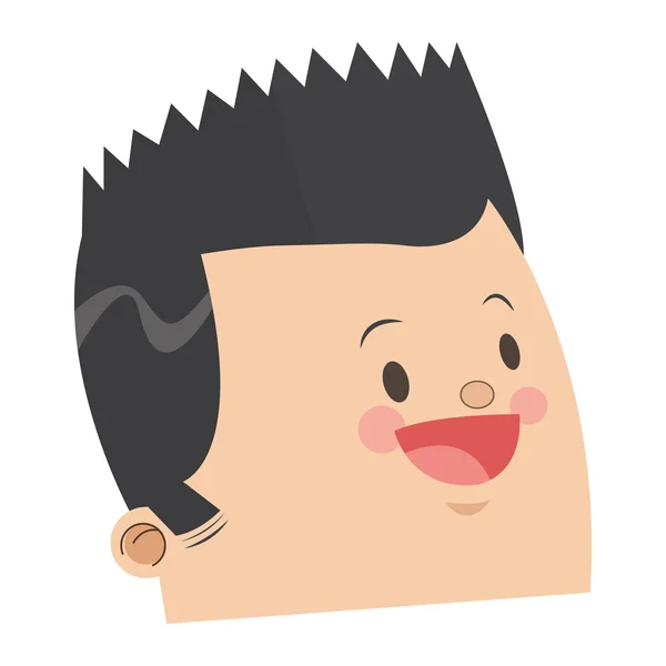 Милое лицо счастливого человека с пуантной иконой — стоковый вектор