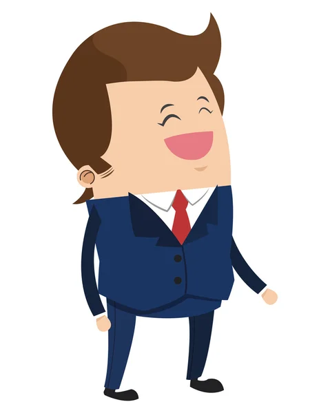 Lindo hombre de negocios icono de dibujos animados — Vector de stock