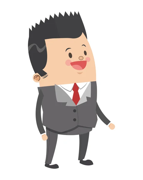 Homem de negócios bonito com ícone de desenho animado de cabelo pontiagudo —  Vetores de Stock