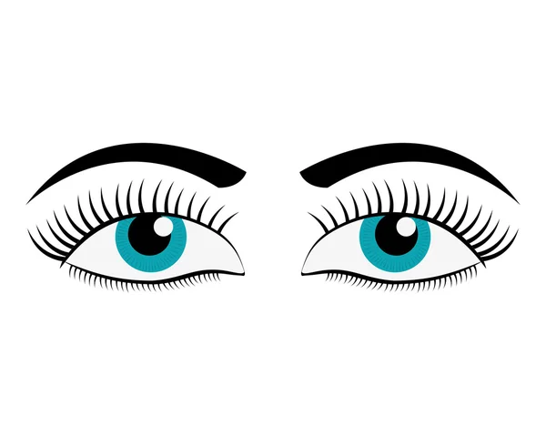 Female cartoon eyes icon — Stock Vector