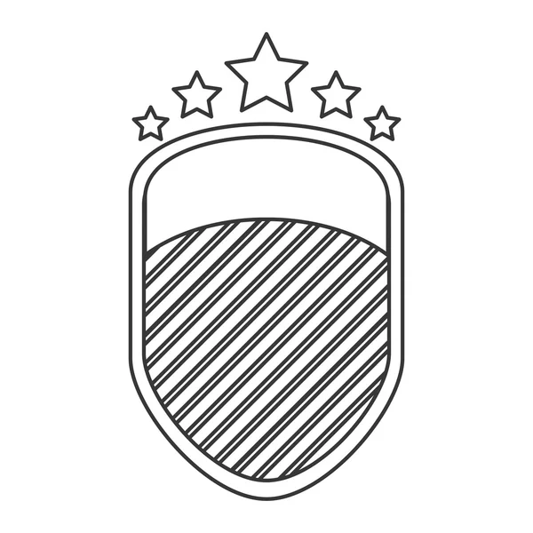 Emblema escudo com ícone de estrelas — Vetor de Stock