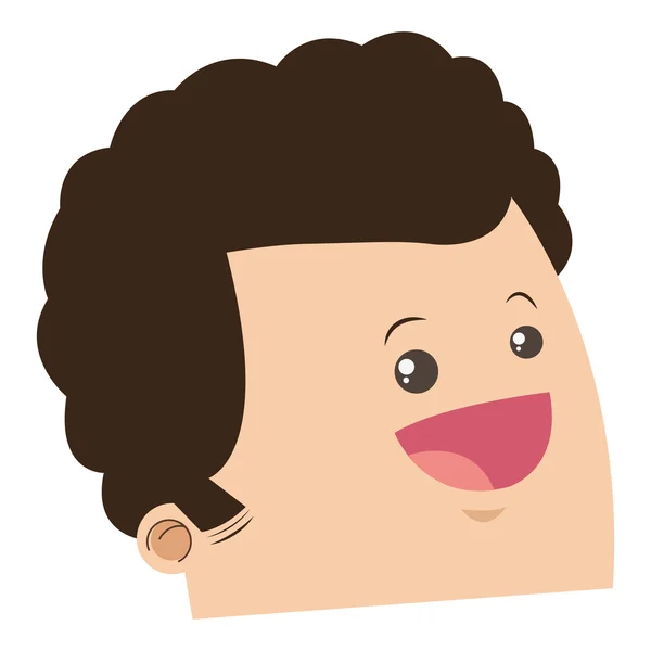 Roztomilý tvář šťastný muž ikony — Stockový vektor
