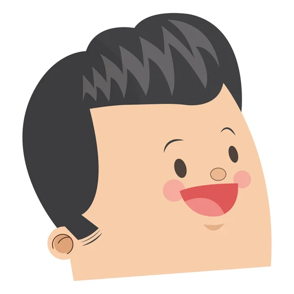 Cara linda de hombre feliz icono — Vector de stock