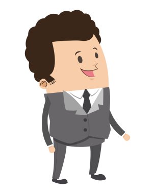 kıvırcık saçlı çizgi film simgesi olan şirin iş adamı