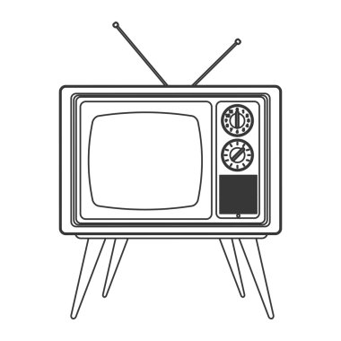 Retro klasik tv anten simgesi