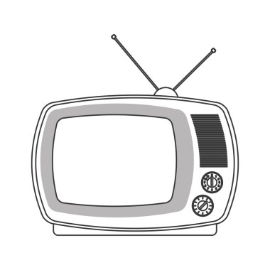 Retro klasik tv anten simgesi