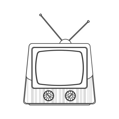 Retro klasik tv anten simgesi