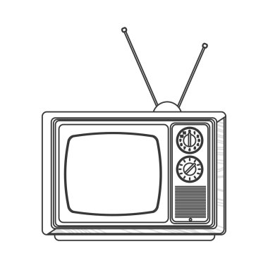Retro klasik tv anten simgesi