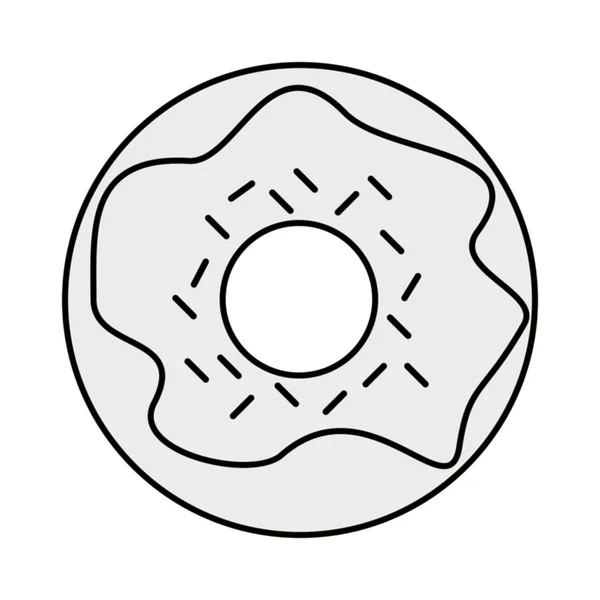 Donut geglazuurd met hagelslag pictogram — Stockvector