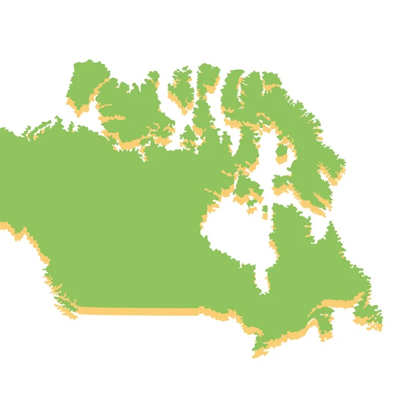 Icona della silhouette della mappa del Canada — Vettoriale Stock