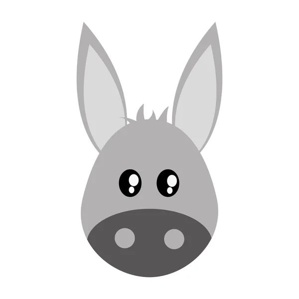 Burro lindo icono de dibujos animados — Archivo Imágenes Vectoriales