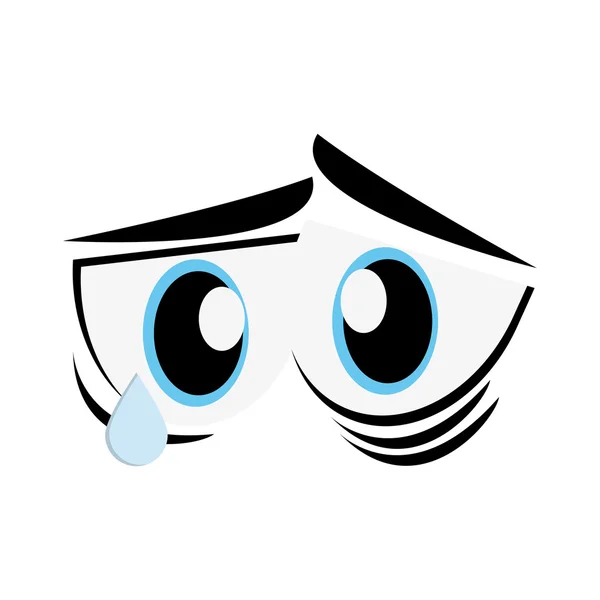 Triste icono de ojos de dibujos animados — Vector de stock