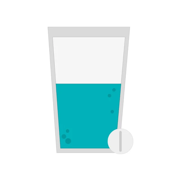 Glas met water en de Tablet PC-pictogram — Stockvector