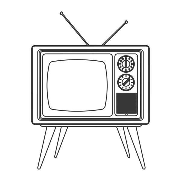 Klassischer Retro-Fernseher mit Antennensymbol — Stockvektor