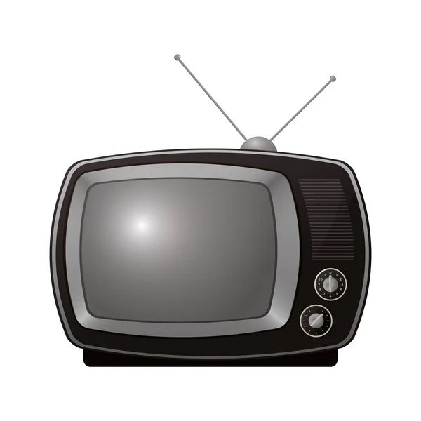 Klassischer Retro-Fernseher mit Antennensymbol — Stockvektor