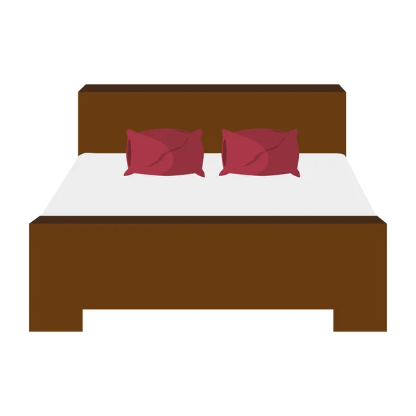 Icono cama doble — Vector de stock