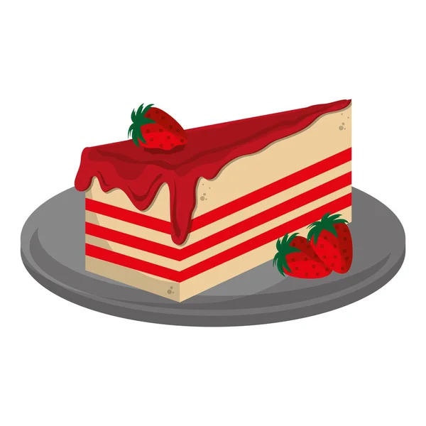 Tarta de queso icono de rebanada — Vector de stock