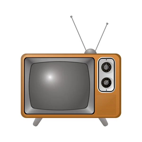 Klassischer Retro-Fernseher mit Antennensymbol — Stockvektor