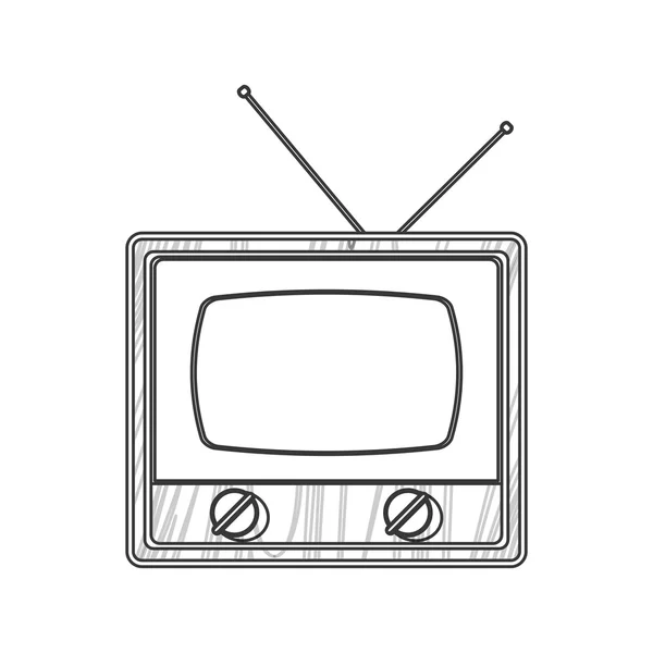 Retro klassieke tv met antenne pictogram — Stockvector