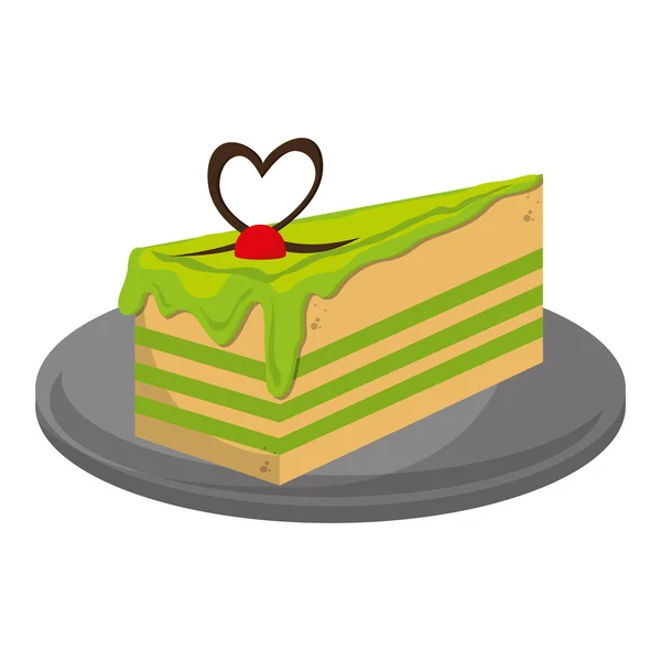 Tarta de queso icono de rebanada — Vector de stock