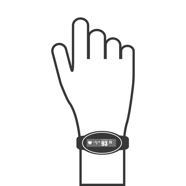 Heartrate wrist tracker icon — Stock Vector