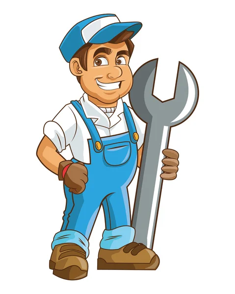 Stavební a průmyslové pracovník podniku ikonu klíče — Stockový vektor