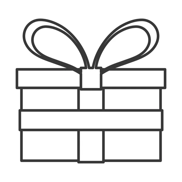 Caja de regalo con icono de arco — Vector de stock