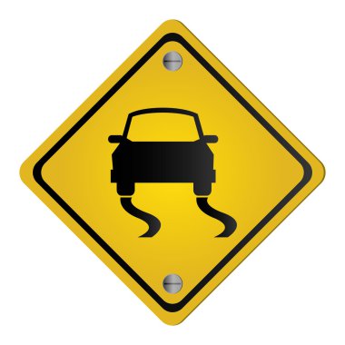 kaygan yol trafik işareti simgesi