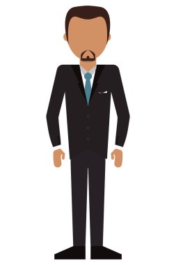 takım elbise simgesi giyen yüz saçlı yüzü olmayan adam