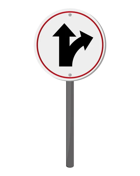 Bifurcation traffic sign icon — Stock Vector