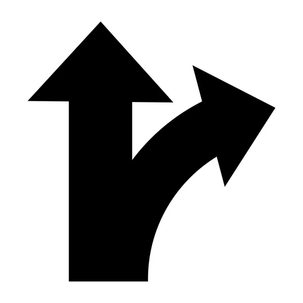 Icône de panneau de signalisation de bifurcation — Image vectorielle