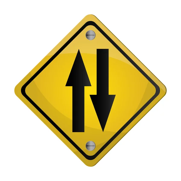 Ícone de sinal de tráfego de duas vias — Vetor de Stock