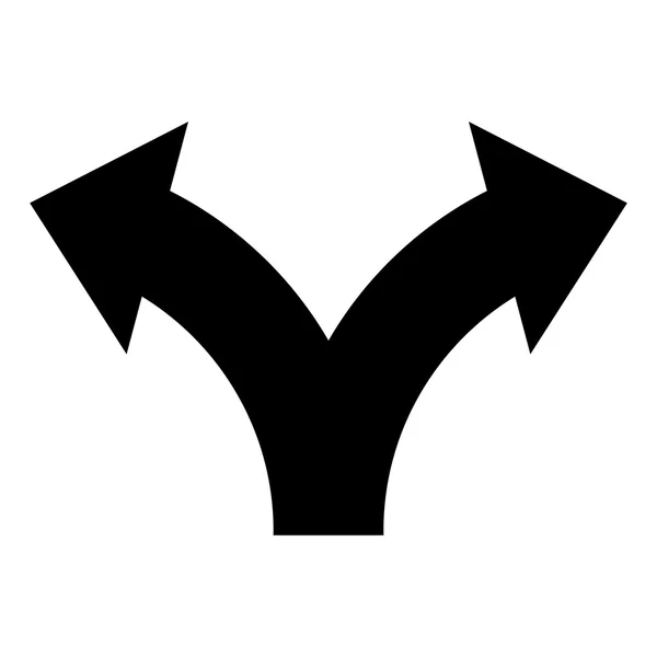 Ícone de sinal de tráfego de bifurcação —  Vetores de Stock