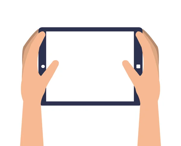 Händer som håller enda tablett ikonen — Stock vektor