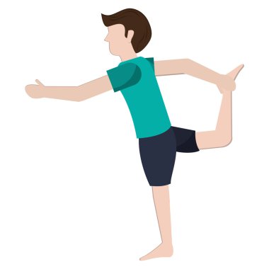 Yoga yapan adam poz simgesi