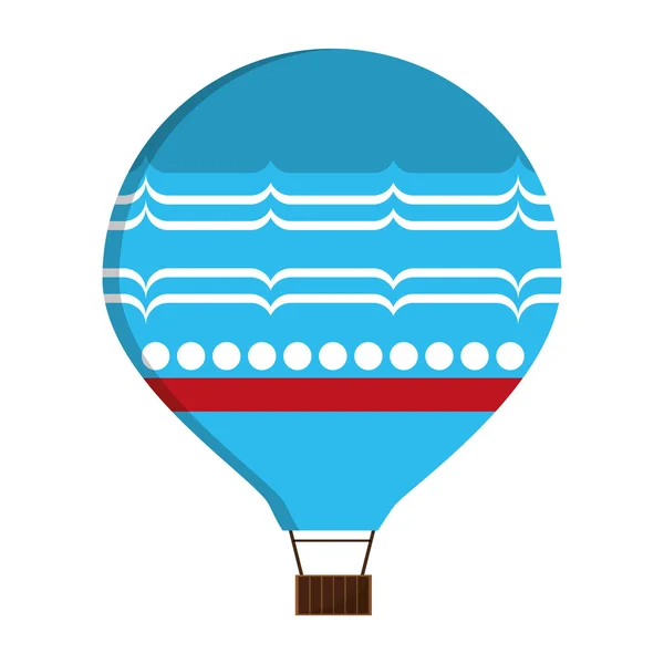 Icono de globo de aire caliente azul — Vector de stock