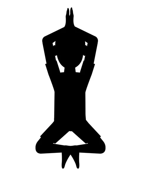 Mann in Yoga-Pose Silhouette-Symbol — Stockvektor