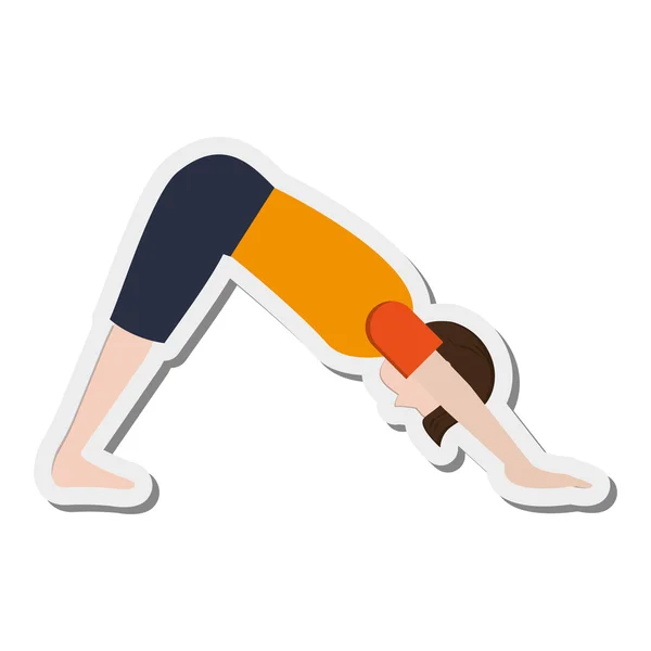 Hombre en yoga pose icono — Vector de stock