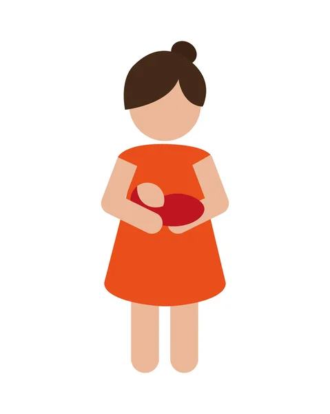 Femme portant l'icône bébé — Image vectorielle