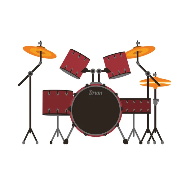 Het vastgestelde pictogram drums — Stockvector