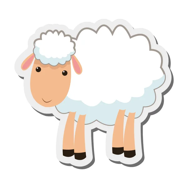 Mouton icône de dessin animé — Image vectorielle