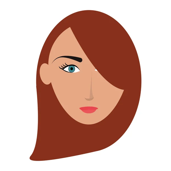 Egy asszony a hosszú haj ikon — Stock Vector