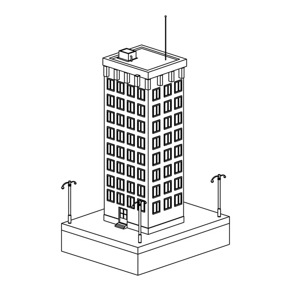 Висотна будівля значок — стоковий вектор