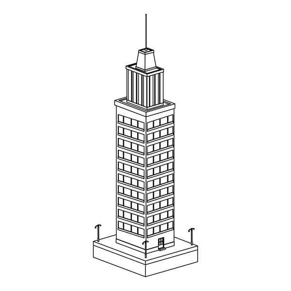 Ψηλό κτίριο εικονίδιο — Διανυσματικό Αρχείο