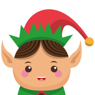 mutlu sevimli Noel elf simgesi