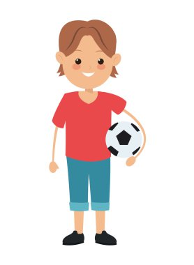 Futbol topu simgesi tutan çocuk