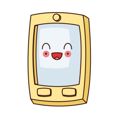 Kawaii cellphone ile düğme simgesi