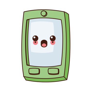 Kawaii cellphone ile düğme simgesi