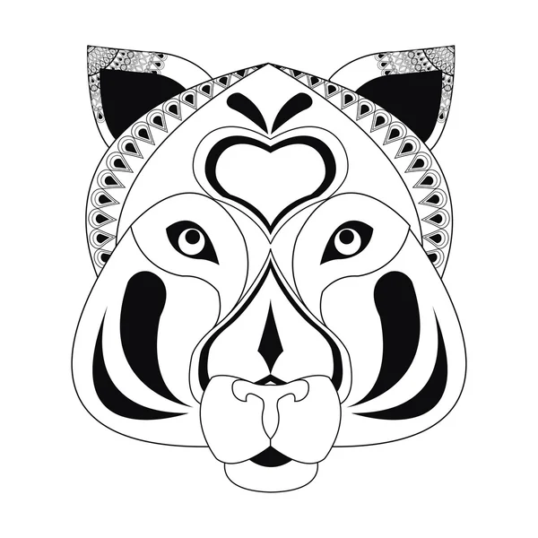 Tribal feline icon — Stock Vector