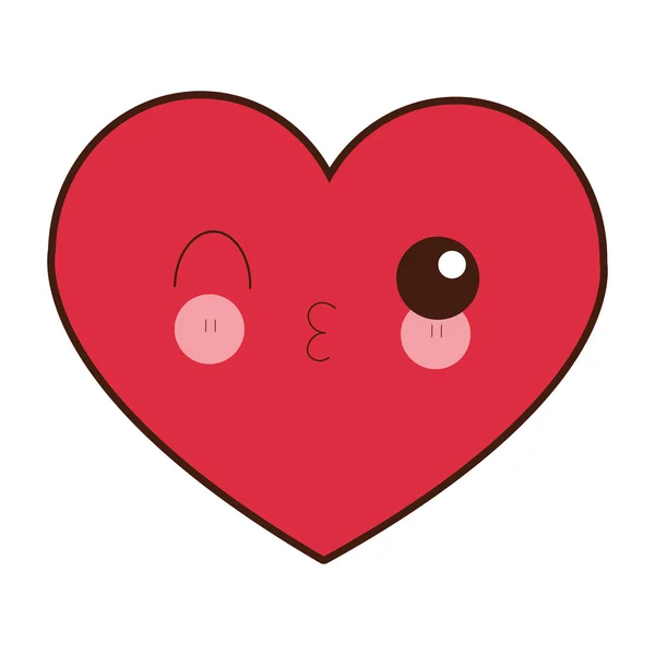 Kawaii icono del corazón — Archivo Imágenes Vectoriales